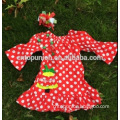 2014 new christmas tree polka dot dress with matching bow and necklace set